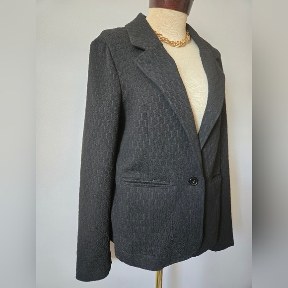 PORRIDGE ANTHROPOLOGIE Women's Black Textured Blazer.  Size Medium - Picture 2 of 12